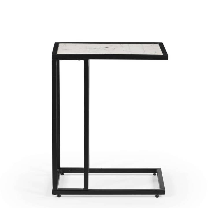 iAnanas - Wholesale Side Table - Moderner minimalistischer Beistelltisch mit schwarzem Metallrahmen und weißer Marmorplatte2