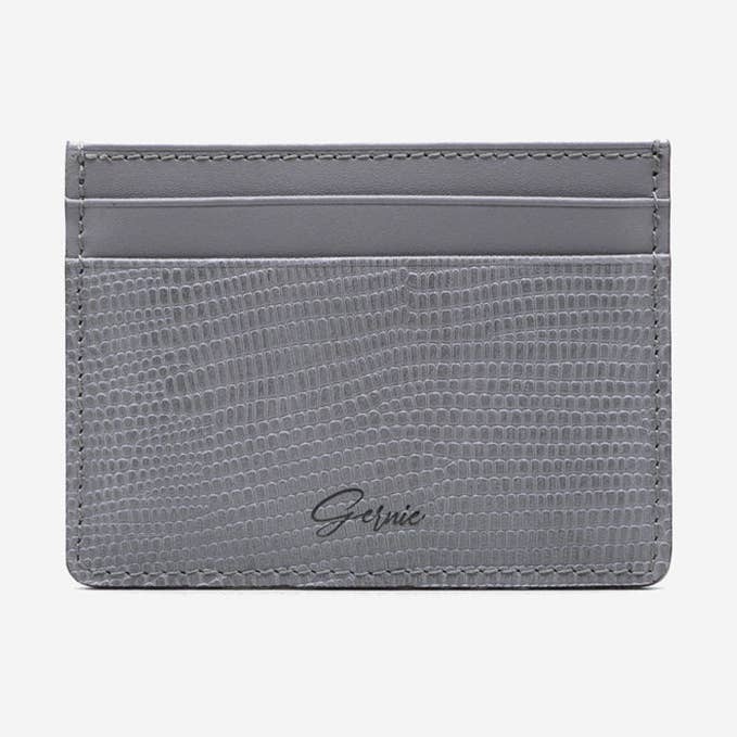 Slim kaarthouder van echt hagedissenleer voor wholesale door Gernie NYC