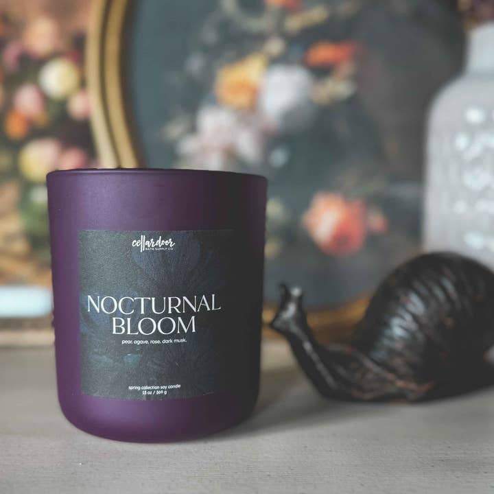 Nocturnal Bloom - 13 oz Double Wick Soy Candle for wholesale by Cellar Door Bath Supply Co.
