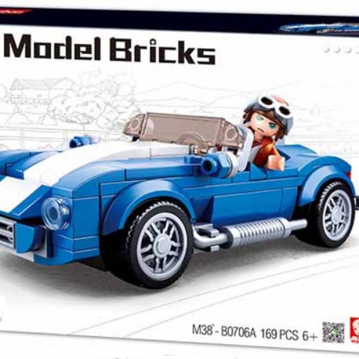Texas Toy Distribution - Wholesale Building Set - Kids - Model Bricks Cobra GT40 Car Building Brick Kit (172 Pcs)