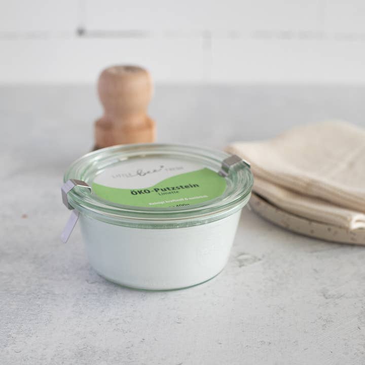 little bee fresh - Wholesale Cleaning Cloth - Eco cleaning stone in a mason jar1