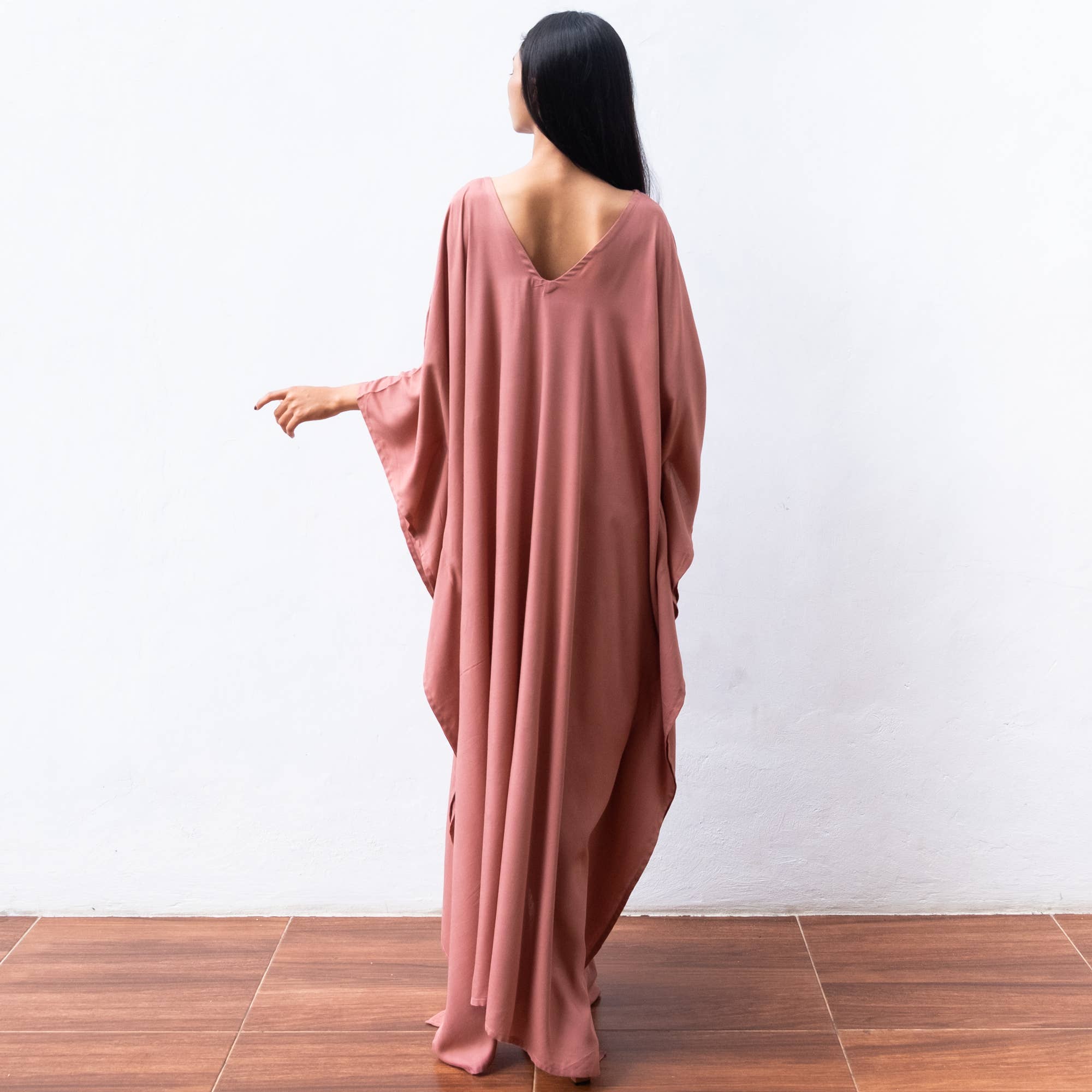 Bali Harvest - Wholesale Kaftan - Women's - Rayon Kaftan Dress (Dusty Pink) - Sun Beach Robe Resort Wear4