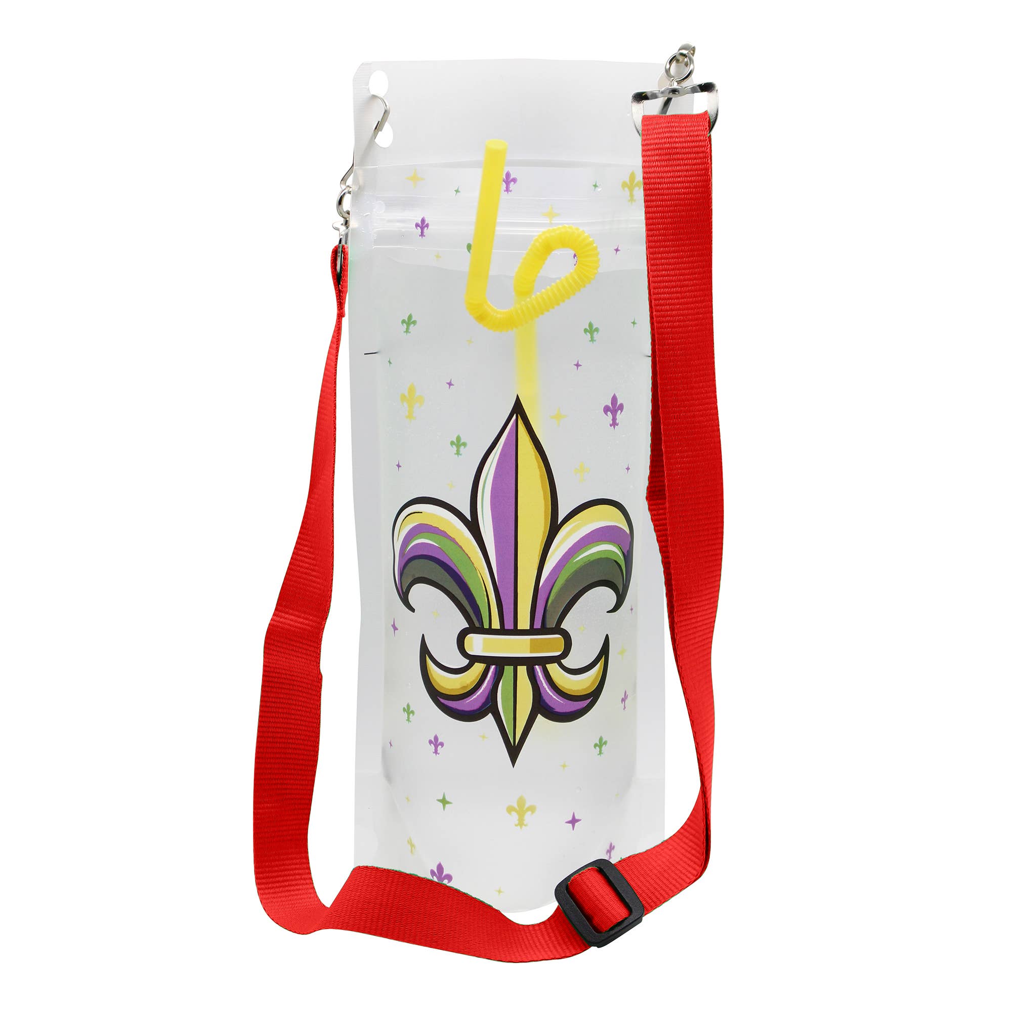 NeckSip – wholesale Party gift – FLEUR-DE-LIS Mardi Gras Wearable Drink Pouches (16oz | 2-pk)14