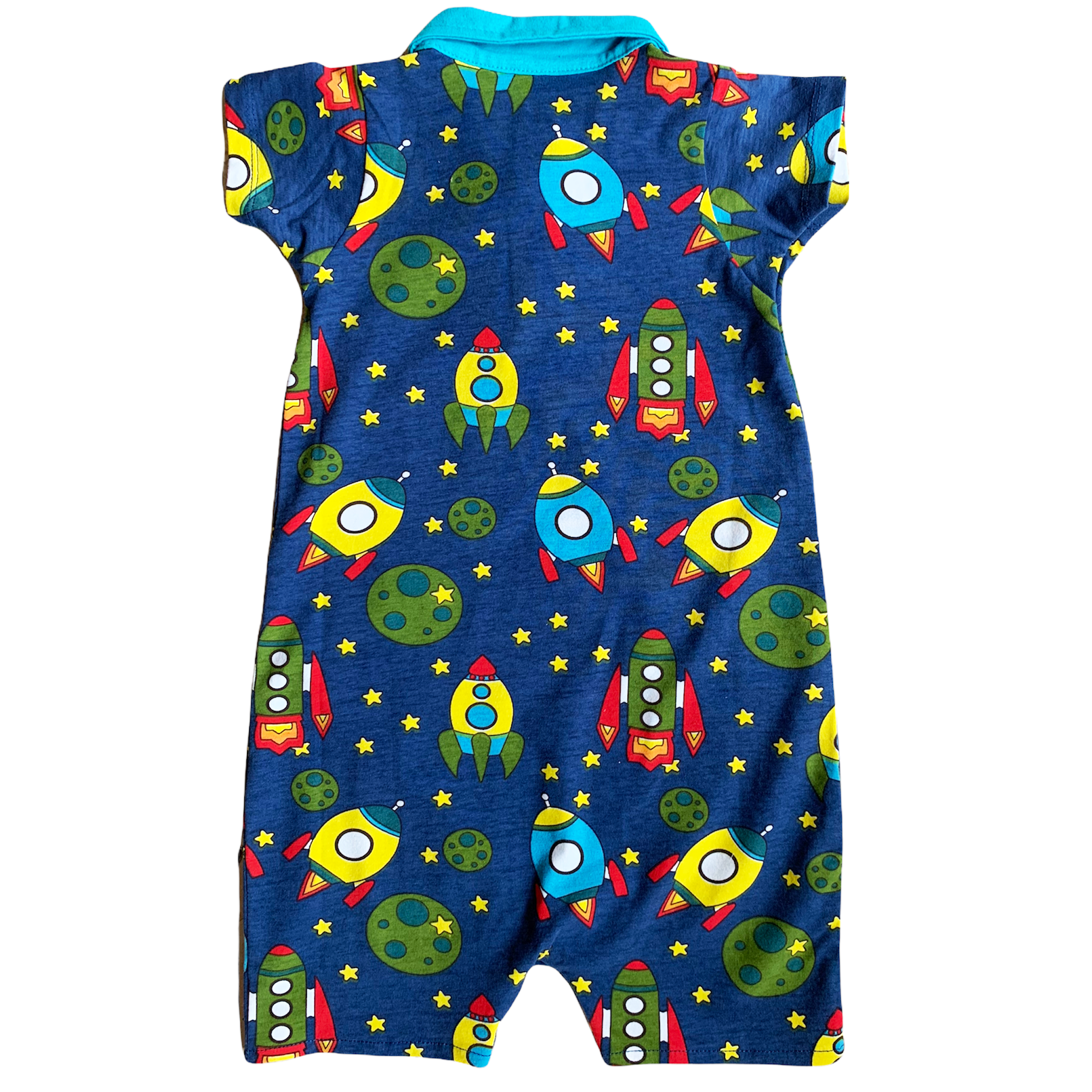 AnnLoren - Wholesale Jumpsuit - Baby - Spaceship shorts Collar Baby Boys Romper Toddler Jumpsuit5