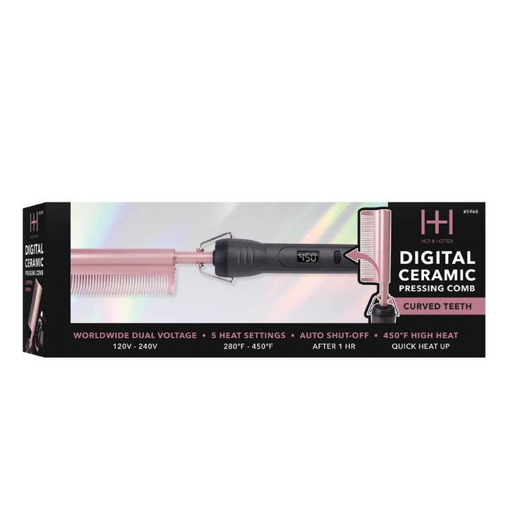 Annie International, Inc. - Wholesale Hair Brush/Comb - Hot & Hotter Digital Electrical Ceramic Pressing Comb Curved4
