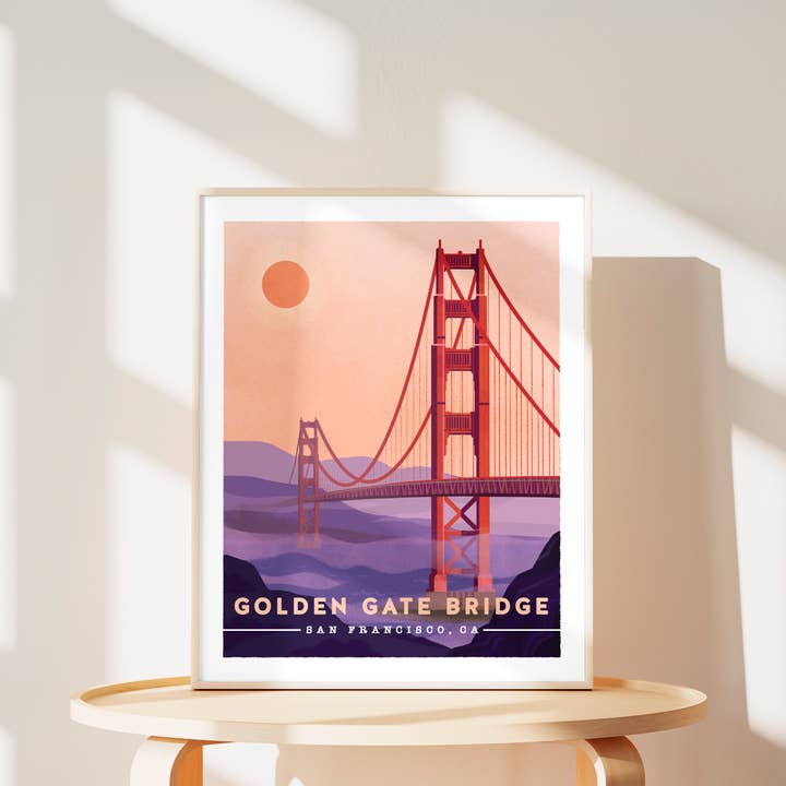 Katie Melrose Made - Wholesale Art Print - Golden Gate Bridge Travel Print 1