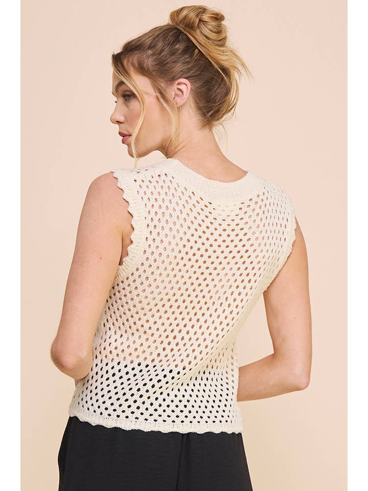 Allie Rose – wholesale Knit top – Women's – Sweater Tank with Scallop Edges7