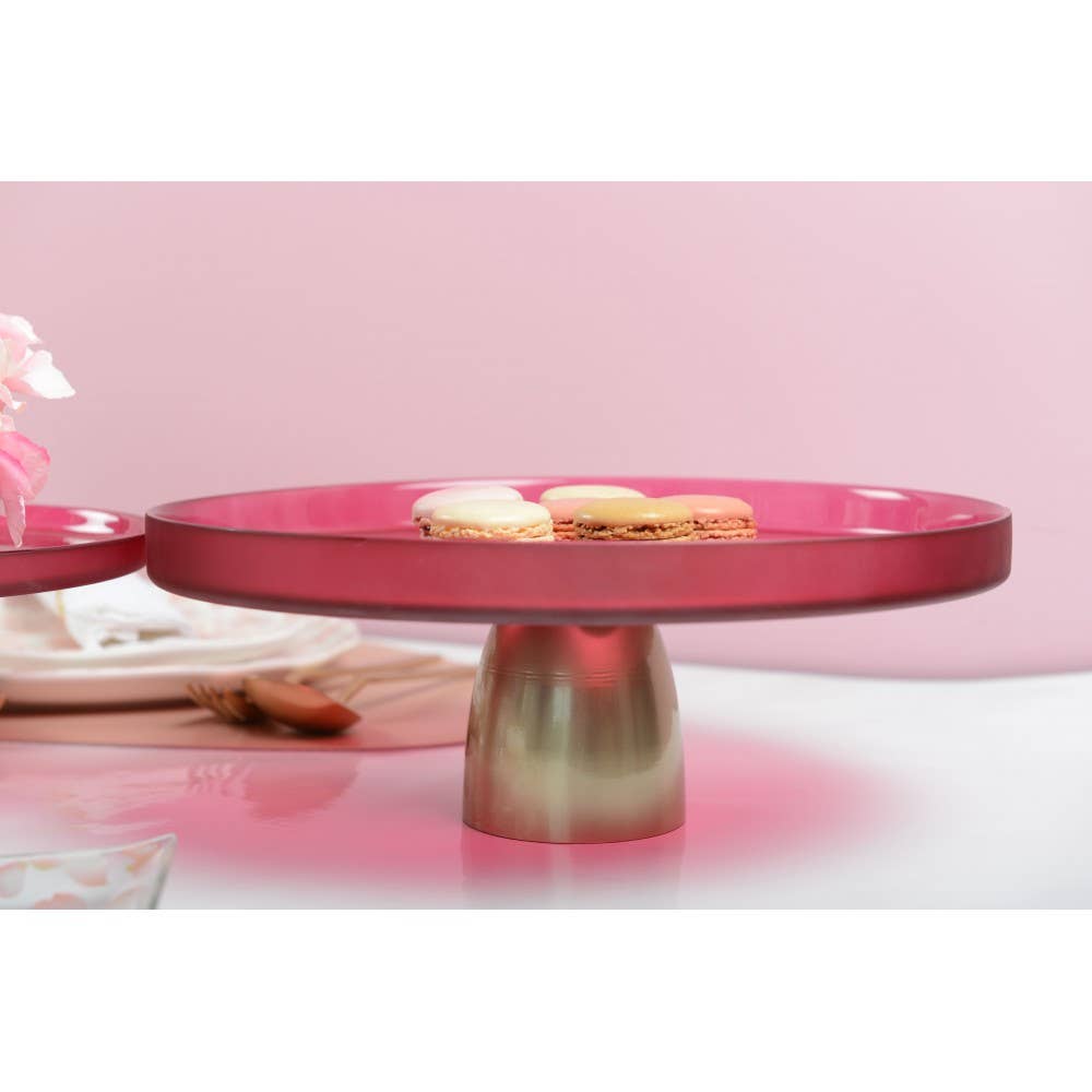 AULICA - Wholesale Serving Tray - Raspberry cake stand with gold base 28cm1