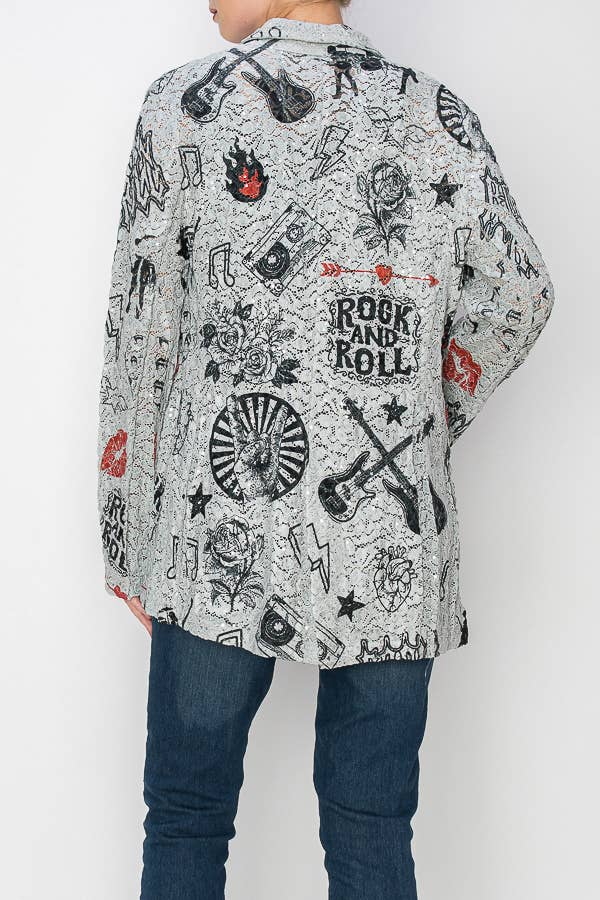 RNR Giacca Blazer in Pizzo con Paillettes Glam - 4800GRIGIO/RNR in vendita all'ingrosso su Faire3