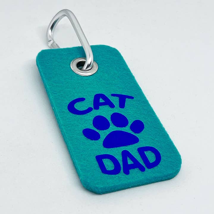 Etiqueta identificadora de bolsa de papá gato marino aguamarina turquesa colorida de lana para venta al por mayor de Mystic Hula, LLC