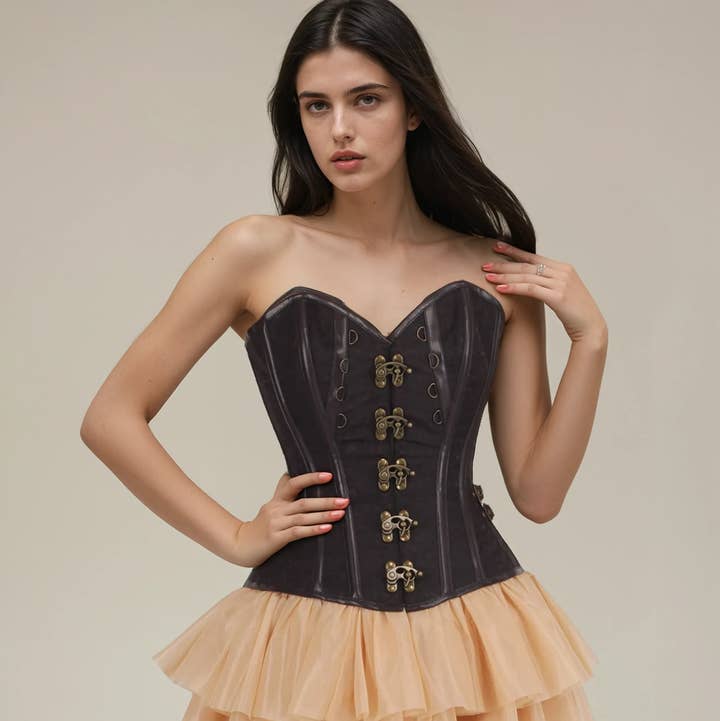 Carmen Overbust Steampunk Corset for wholesale by LUXE NOIR