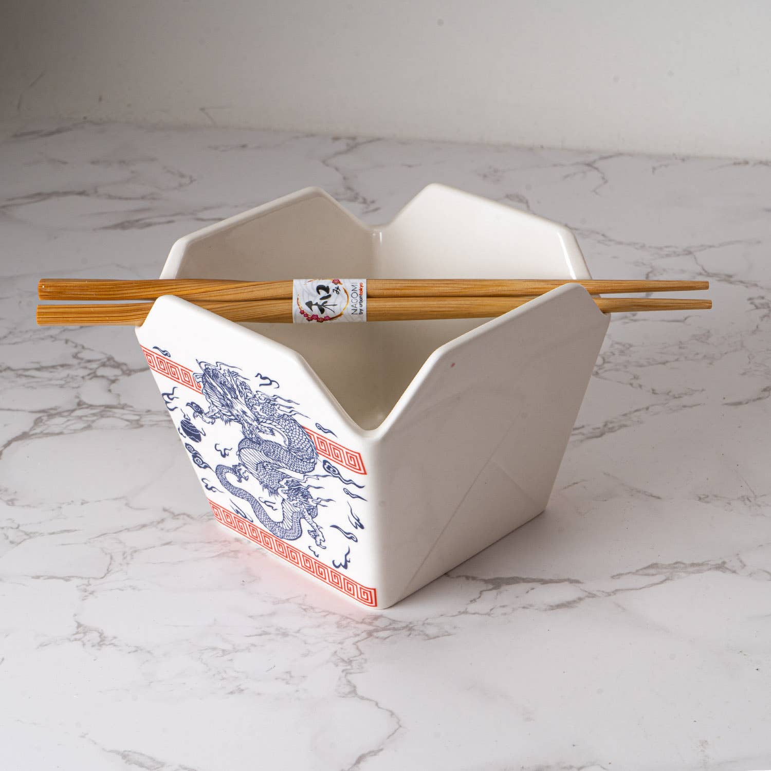 Urban Tokyo - Wholesale Serve Bowl - 16oz 5"W x 4"H Takeout Box Serving Bowl With Chopsticks Dragon (1/24)1