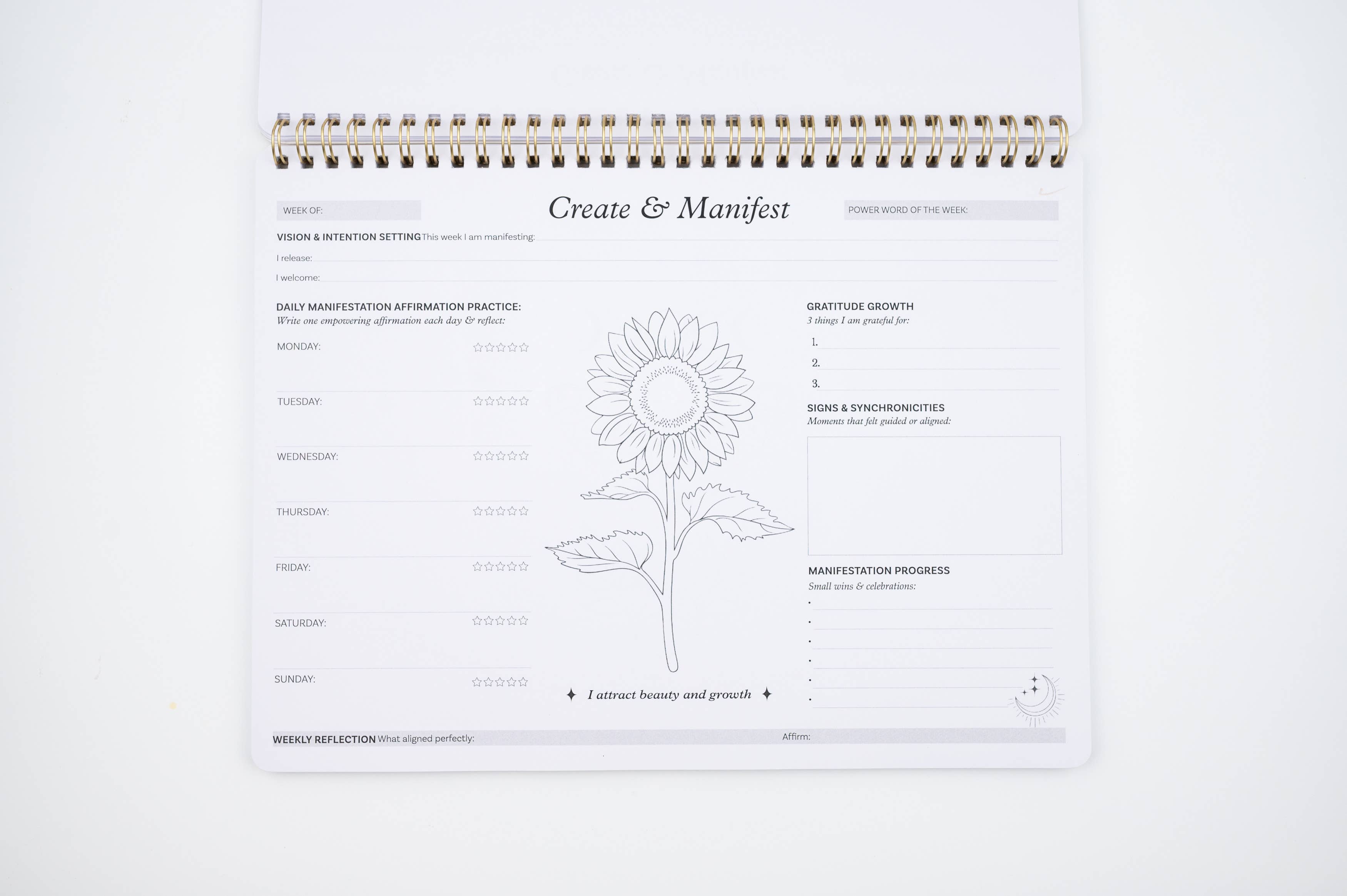 Innerlight Compass - Wholesale Notepad - Undated Manifestation Planner with Affirmations & Coloring2