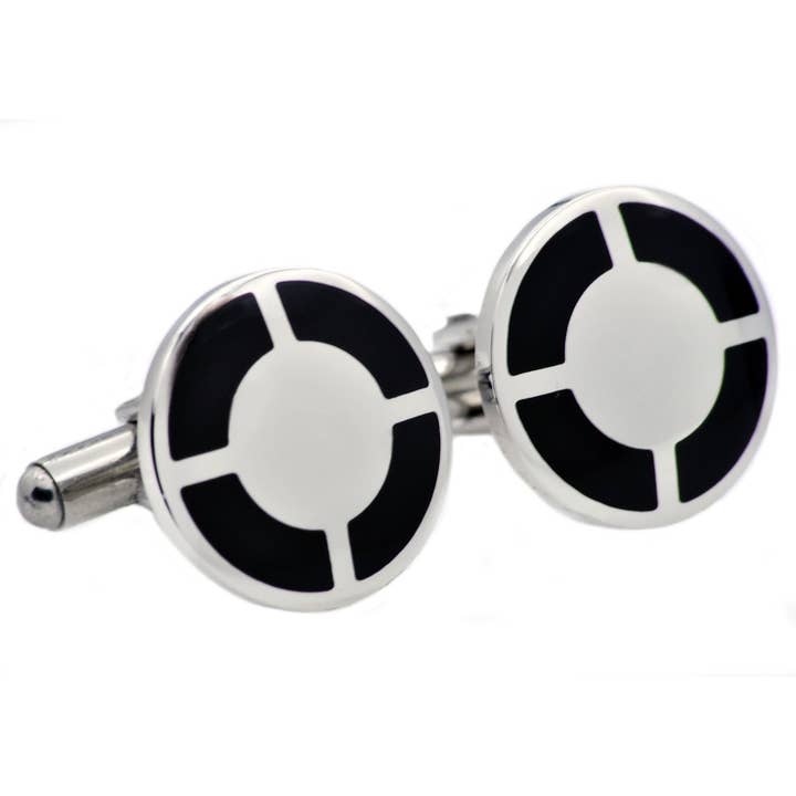 Manschettenknöpfe aus schwarz beschichtetem Edelstahl für Herren für den Großhandel von Blackjack Mens Jewelry