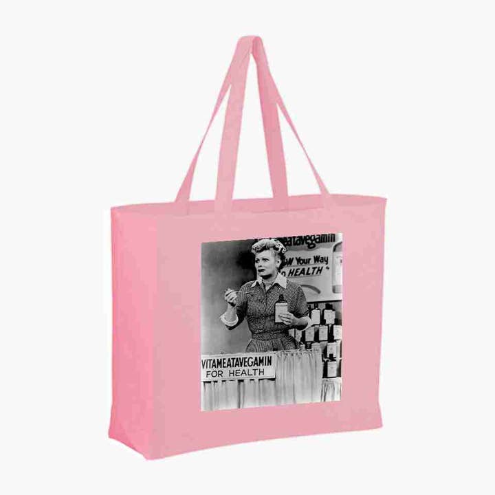 I Love Lucy Pink Tote Grocery, Beach & Accessories Bag for wholesale by BMS BIZ