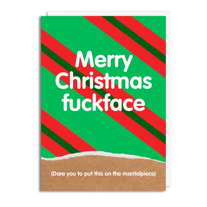 Funny Christmas Card - 'Fuckface' for wholesale by The Buddy Fernandez Card Company