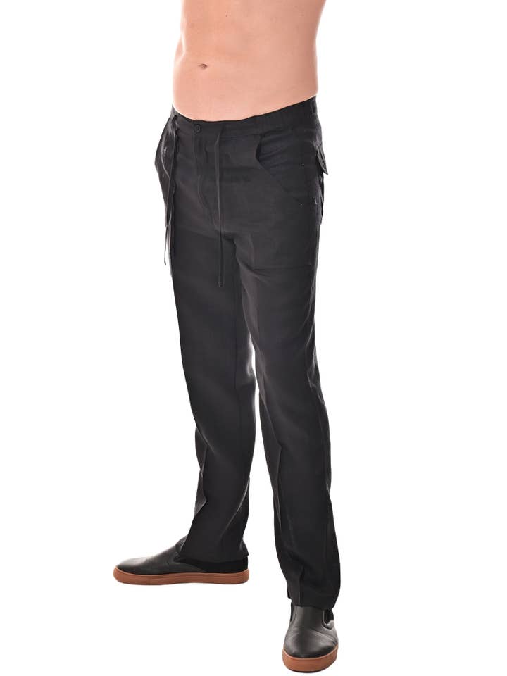 Azucar & Bohio - Wholesale Pants - Men's - Men's Drawstring Pants Linen Blend by BOHIO - MLP19C-B M-XXL1