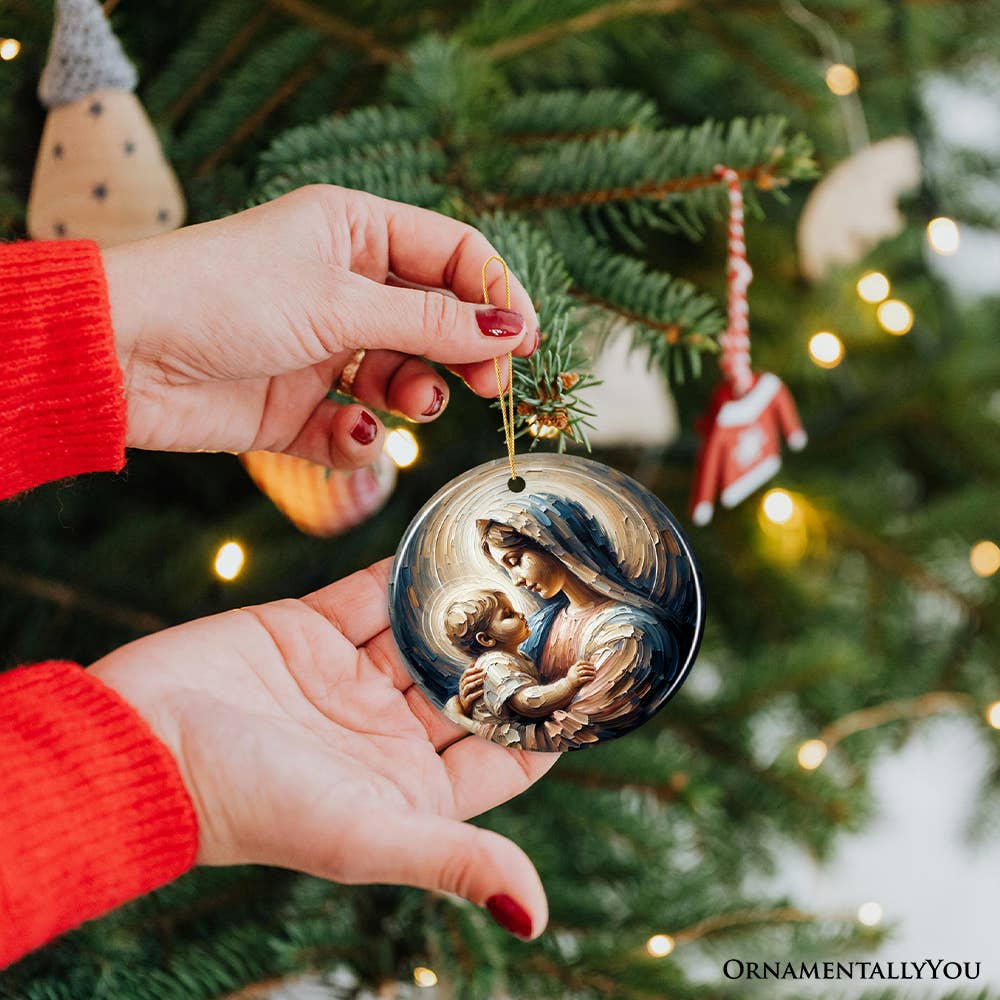 OrnamentallyYou - Wholesale Ornament - Virgin Mary and Baby Jesus, Oil Painting Style Gift & Decor4