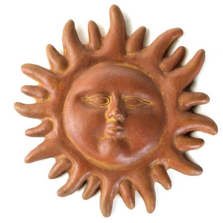 Wall SunFace- Decorative wall hanging made of terra cotta for wholesale by Alfresco Home