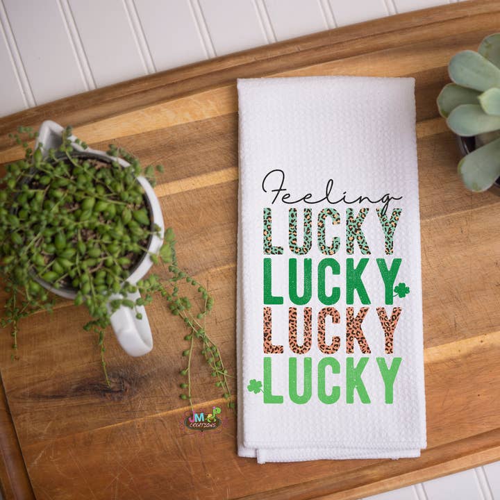 16"x24" Feeling Lucky Waffle Towel for wholesale by JMCreationsNC