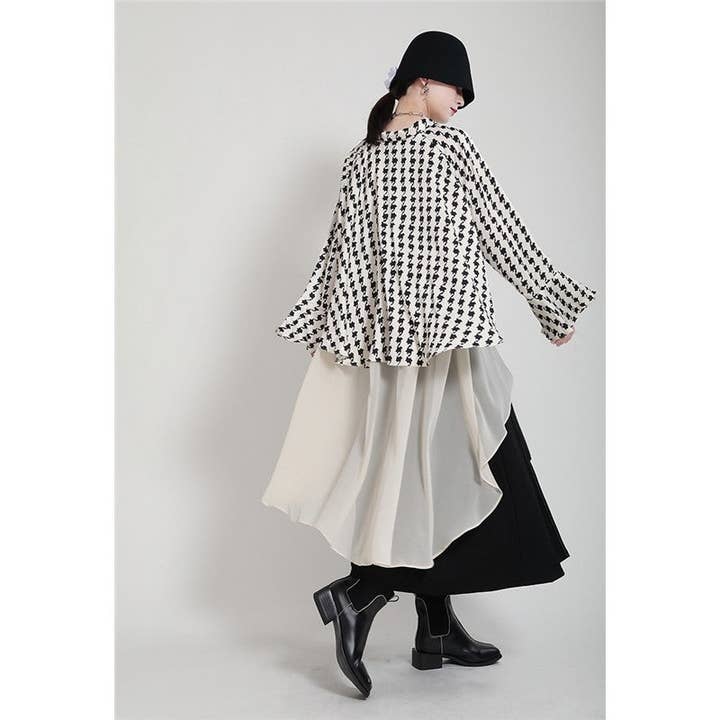 OceanusSwim - Wholesale Dress – Women's - Printed Chiffon Shirt Dress Flared Sleeves Two Piece1