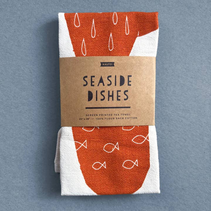 Tea Towel Seaside Dishes – Wholesale for wholesale by Kautzi Illustrations