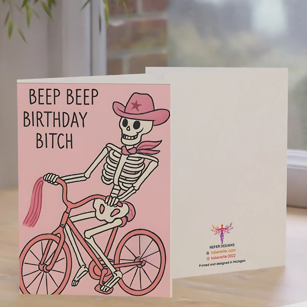 Nefer Designer Candles & Home Decor - Wholesale Birthday Card - Beep Beep Birthday Bitch | Friendship & Birthday Card1