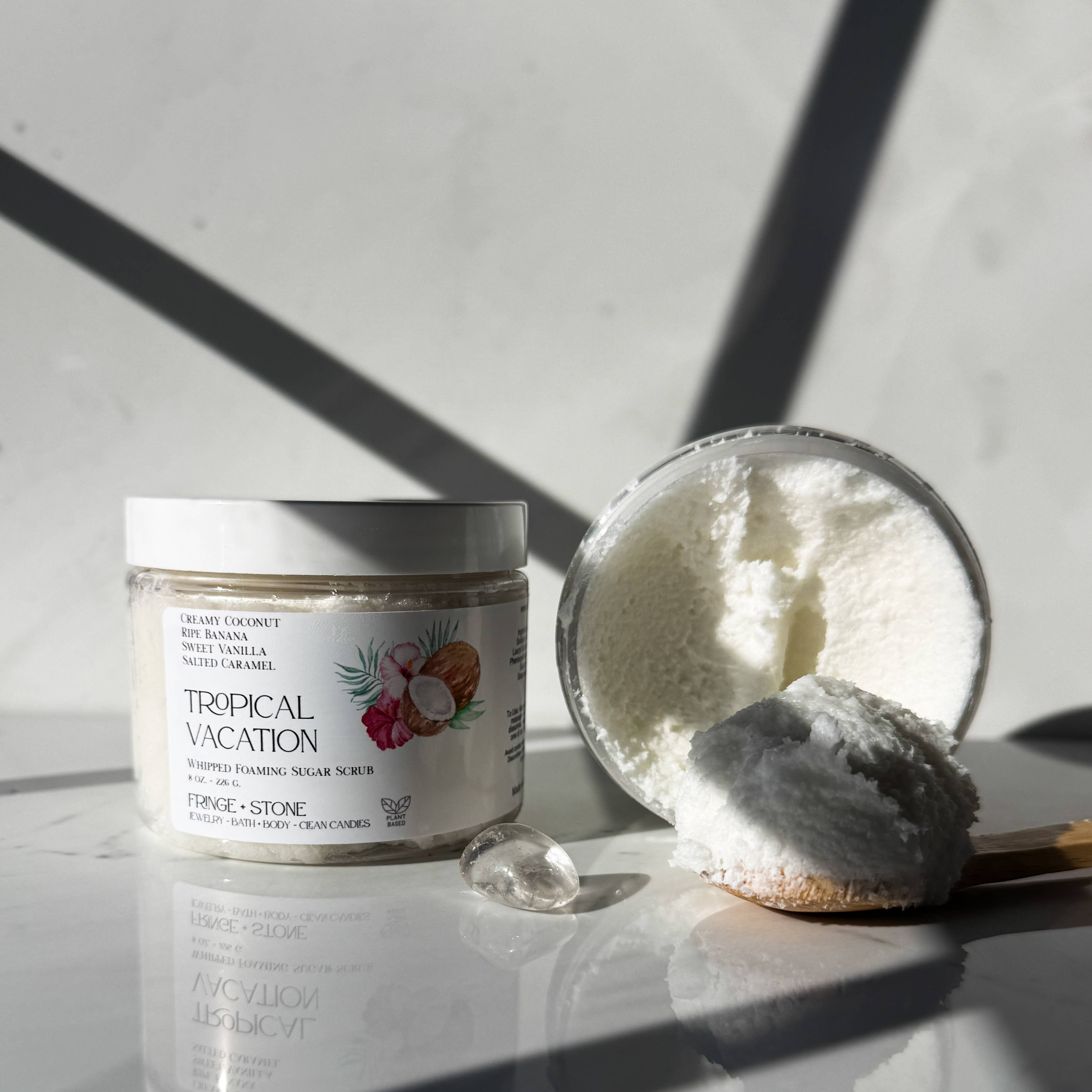 Fringe + Stone - Wholesale Body Scrub/Exfoliant - TROPICAL VACATION - WHIPPED FOAMING SUGAR SCRUB 1
