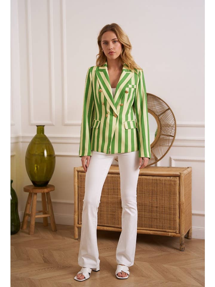 Attentif Paris - Wholesale Blazer - Women's - Striped blazer jacket