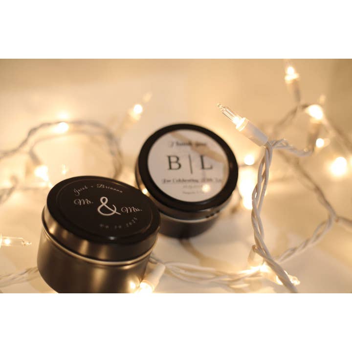 Candled With Care - Wholesale Travel candles - MATTE BLACK TIN COLOR - 4 oz. Bulk Wood Wick Candles 2