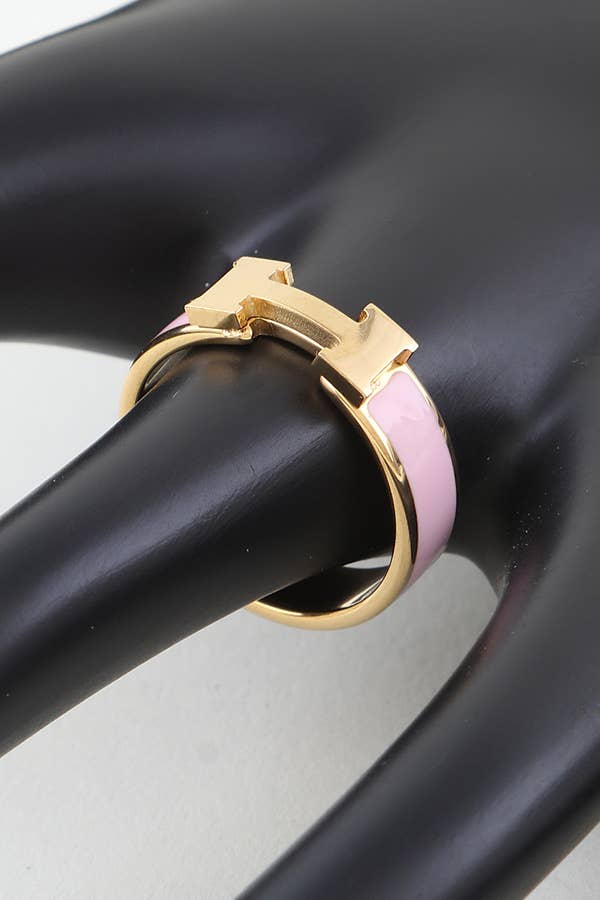 anbfashion - Vente Anneau/bague à empiler - Bague Design H en Émail9