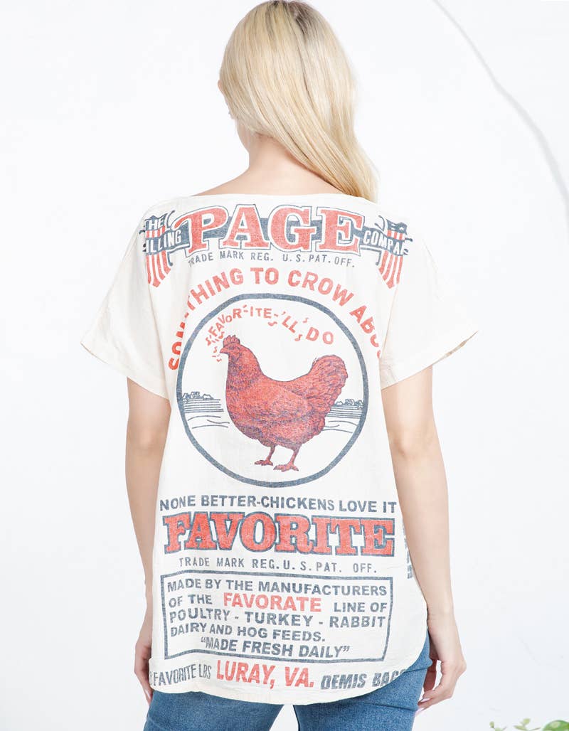 Kathmandu Imports - Wholesale Screen Printed T-Shirt - Women's - COTTON ROUND NECK HIGH-LOW TOP (TH-2009)2