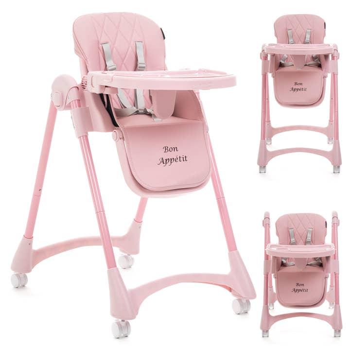 Bebelissimo - Seggiolone evolutivo per bambini - Pieghevole - Compatto - Regolabile in altezza - Da 6 mesi a 3 anni (15kg) - rosa - Buon Appetito per la vendita all'ingrosso da parte di Bebelissimo J'aime