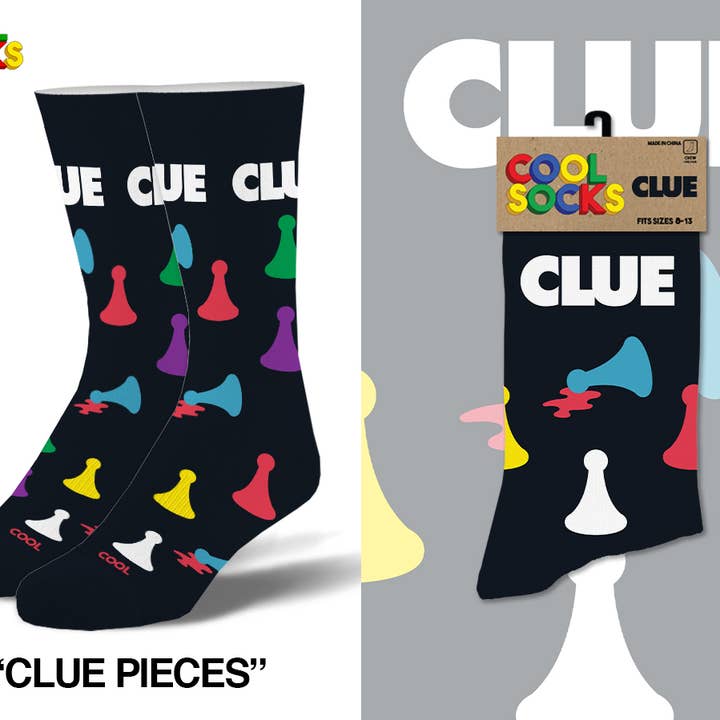 Clue Pieces - Mens Crew Folded for wholesale by Cool Socks