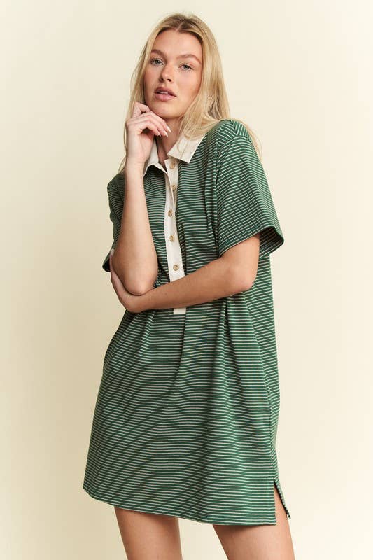 JADE BY JANE – wholesale Dress – Women's – PLUS SIZE PIN STRIPE BUTTON DOWN DRESS5