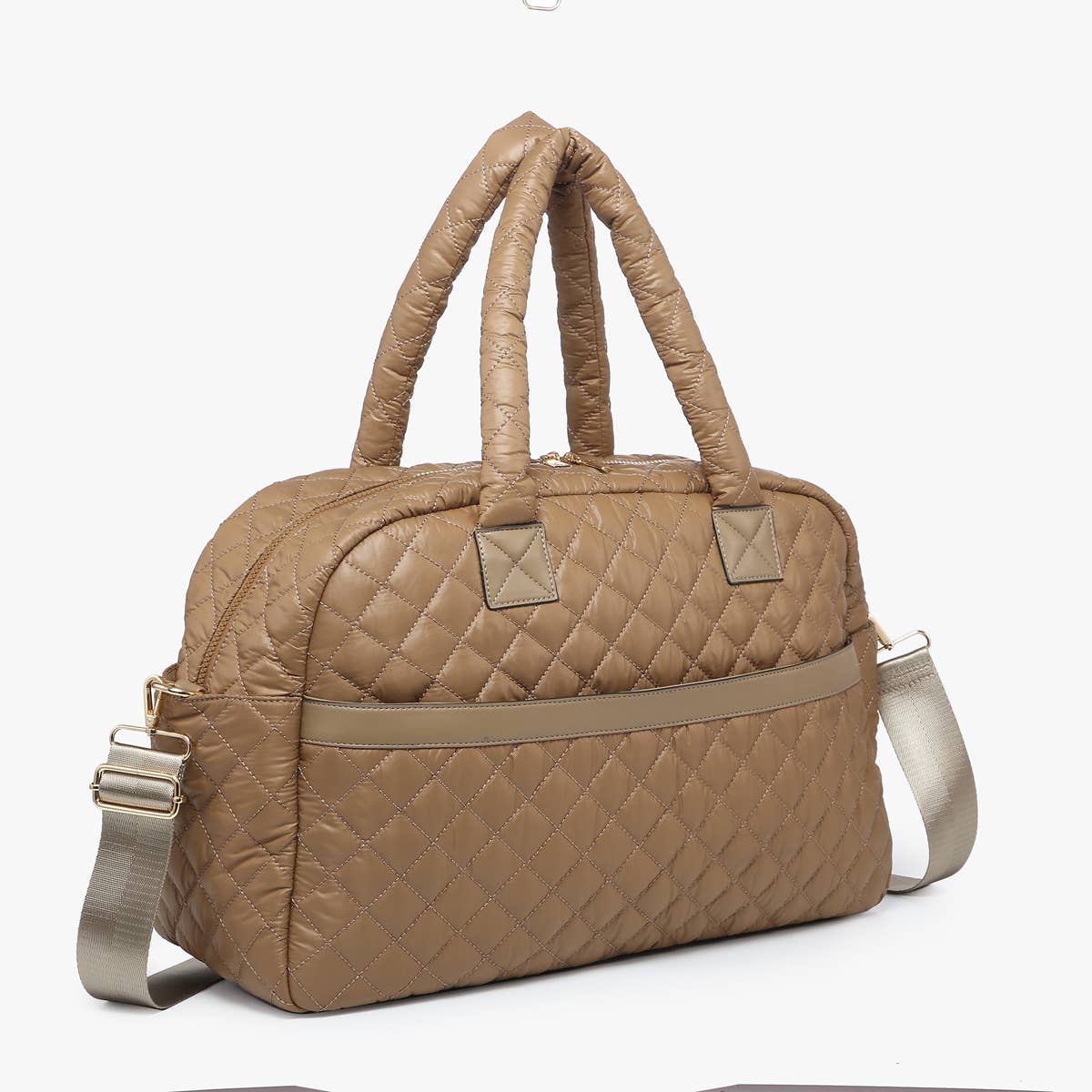 Jen & Co. - Wholesale Weekender Bag - Women's - M2401 Mills Quilted Nylon Weekender Bag4