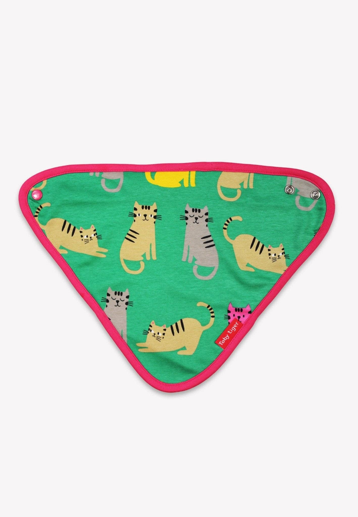 Toby Tiger – wholesale Bib – Baby – Organic Kitten Print Dribble Bib1