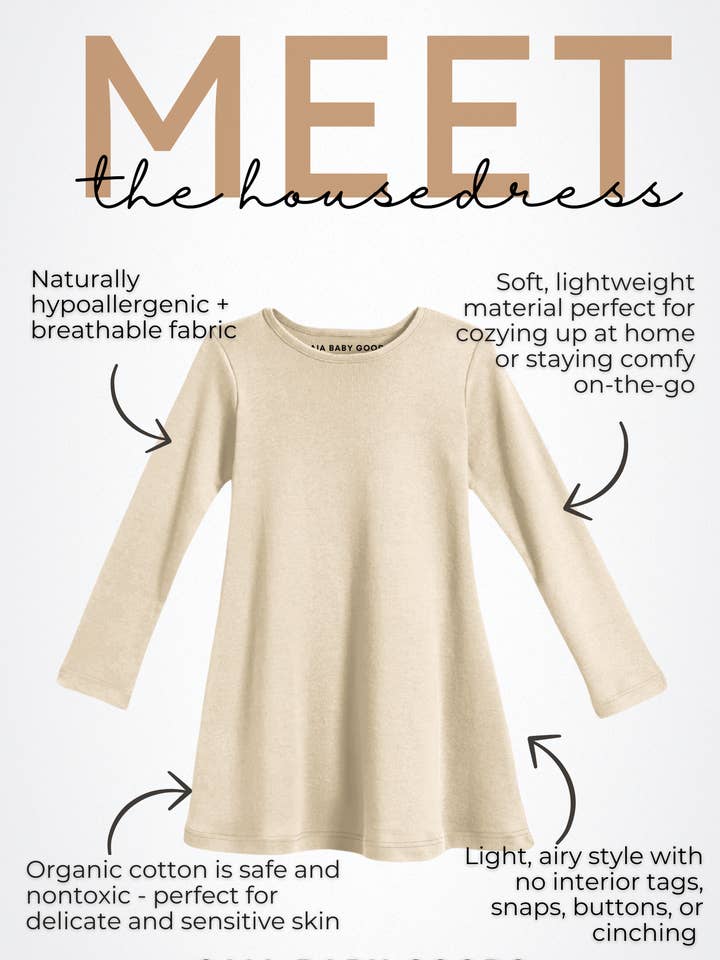 Gaia Baby Goods - Wholesale Dress - Kids - Organic Cotton Toddler Dress in Holiday Santa Print4