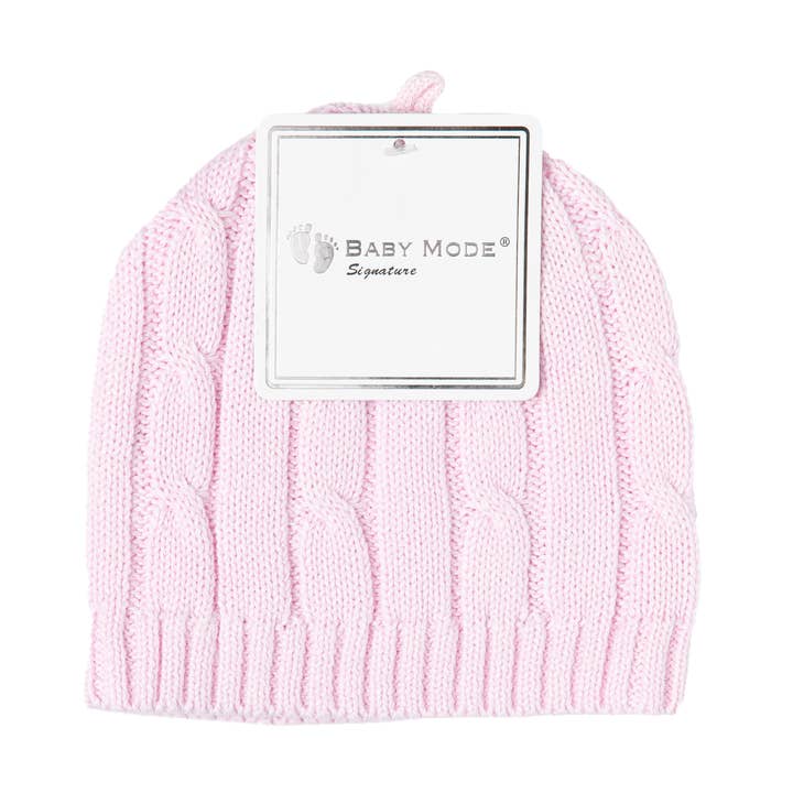 Cappello in maglia a trecce - rosa per la vendita all'ingrosso da parte di Rose Textiles