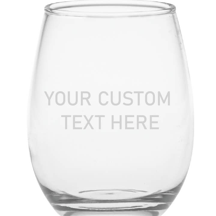 Oh It's A Party - Wholesale Wine Glass - Stemless Wine glass, Your Custom Text Etched 15oz 1