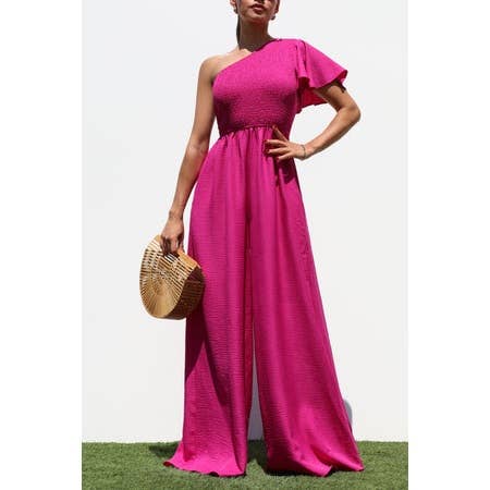 MACACÃO ELEGANTE E AREJADO COM SMOCKED por atacado de Black Pearl Clothing