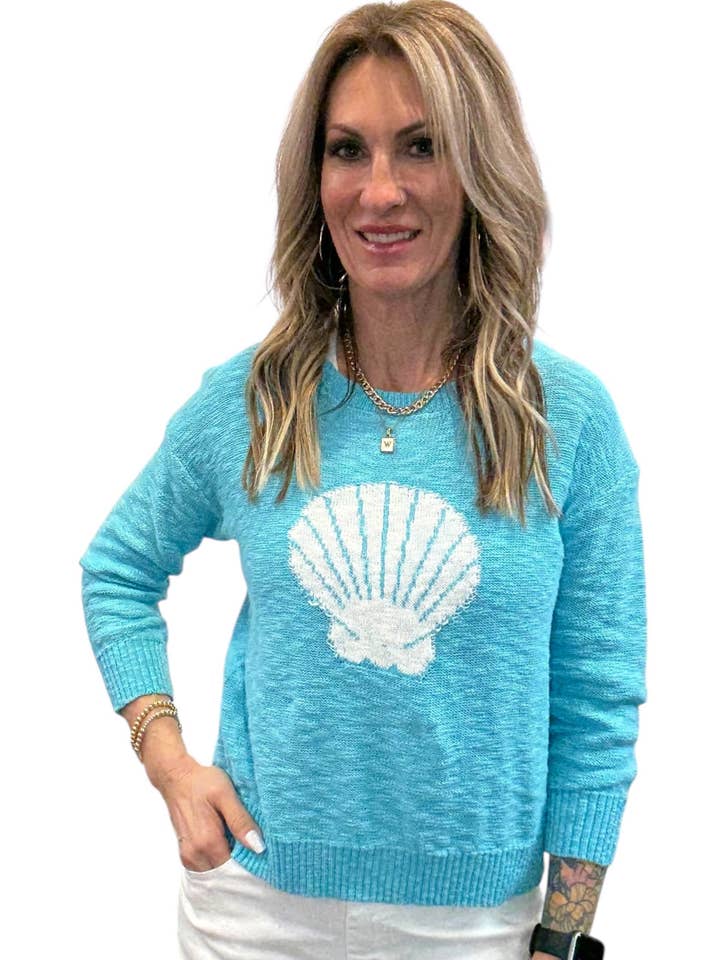 NS2179-T - Turquoise - Crew V-Neck Shell Sweater A3757 for wholesale by K & C Clothing, Inc.