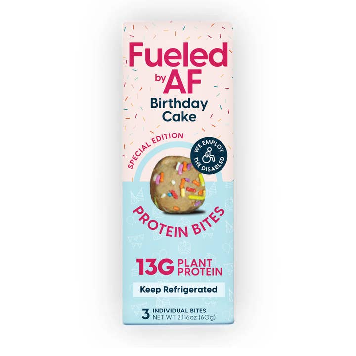 Birthday Cake Protein Bites for wholesale by Fueled by AF