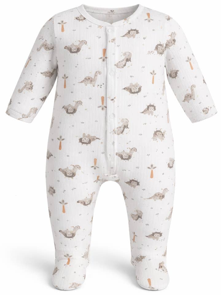 Mr. Dinosaur Print Baby Romper (3 maten-uniseks) voor wholesale door Himmelberg Baby