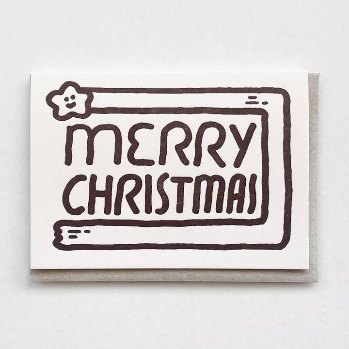 Letterpress Card - Merry Christmas Turning Star for wholesale by oitama