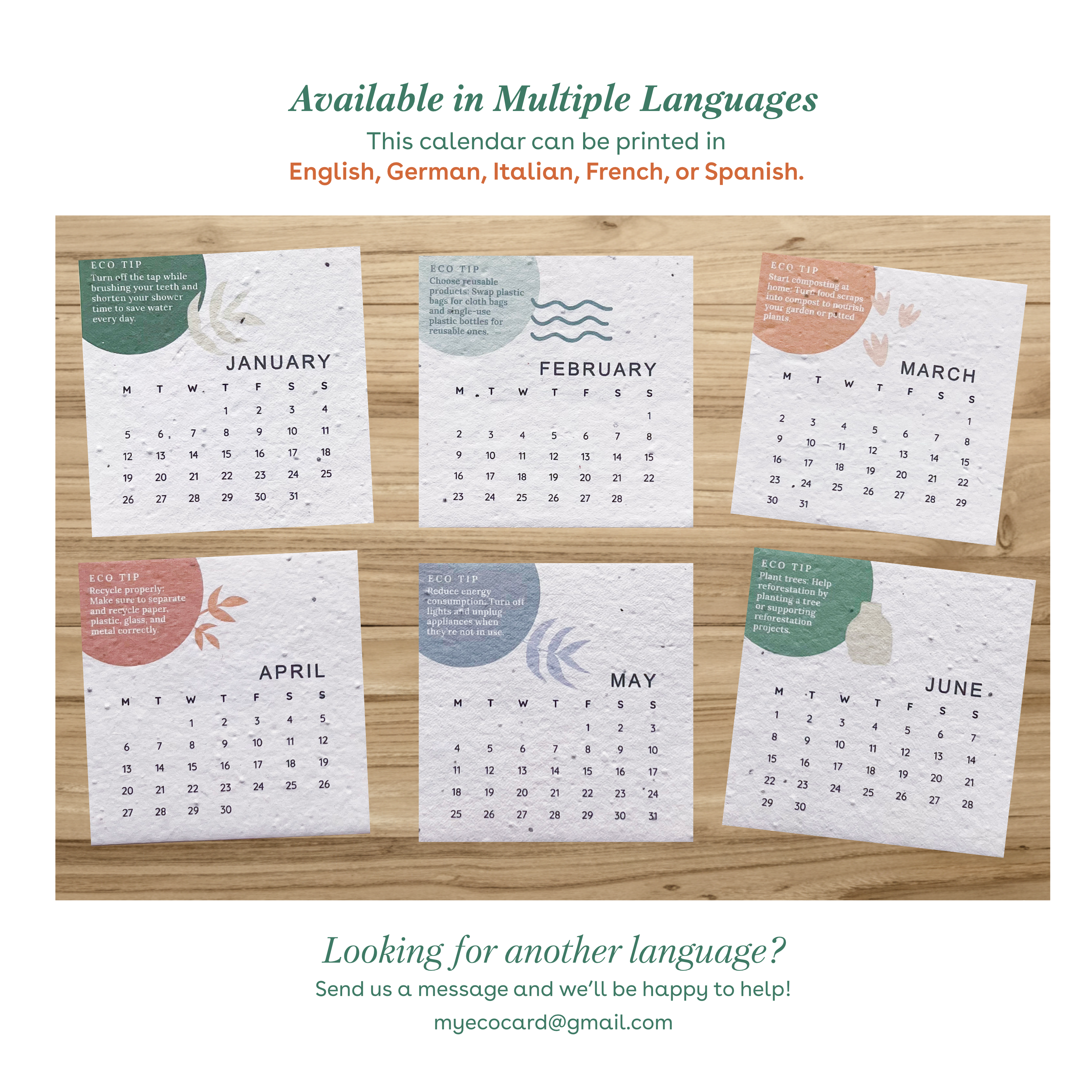 Myeco - Wholesale Calendar - 2026 Plantable Calendar - Eco Tips7