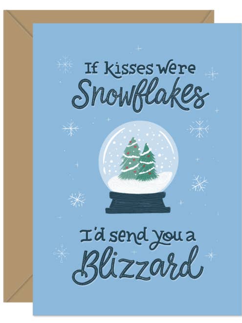 Snowflakes Were Kisses Carte d'amour/vacances pour la vente par Hello Sweetie