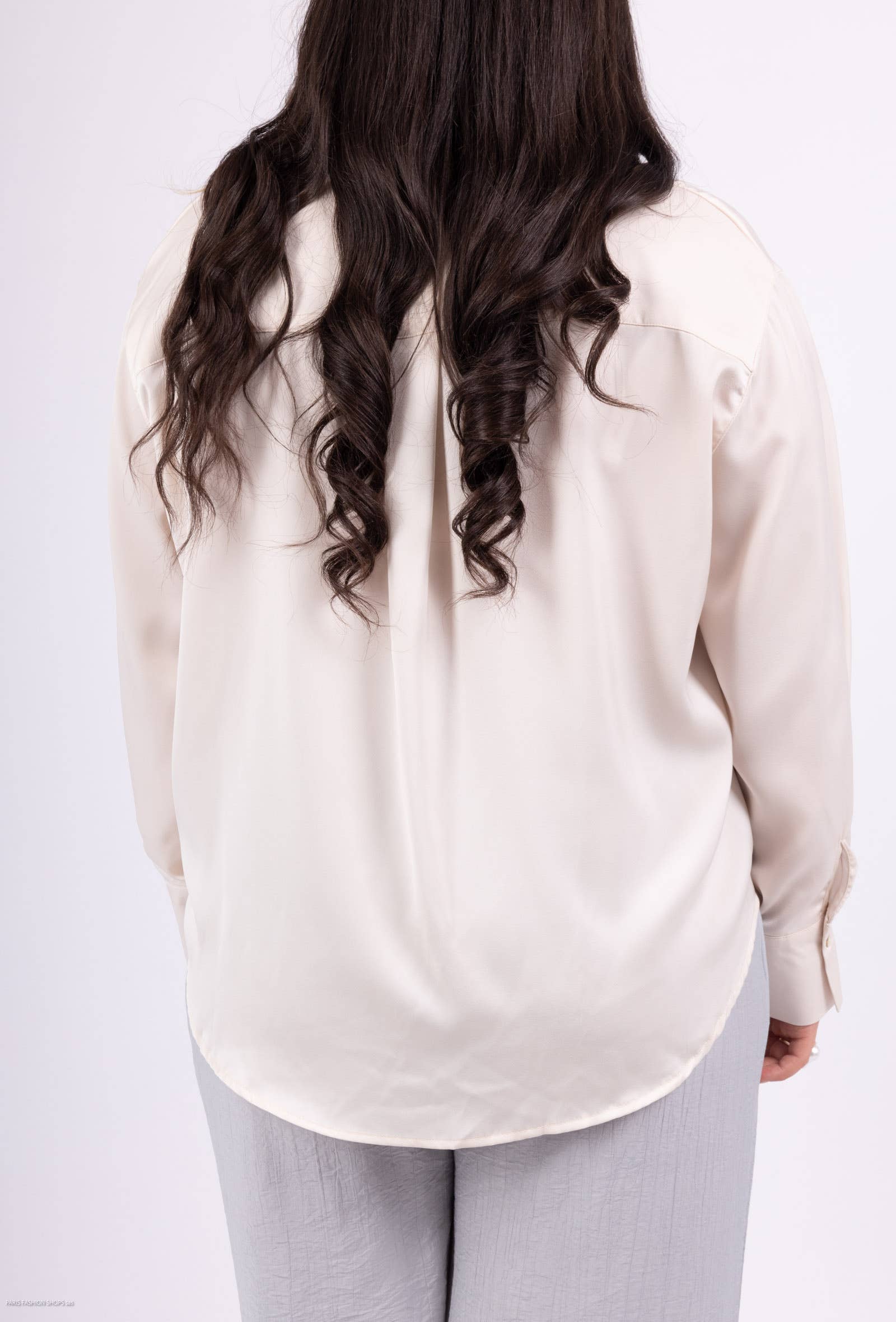 Afinity - Wholesale Button Down Shirt - Women's - Plus size satin shirt – Ref. A918-16