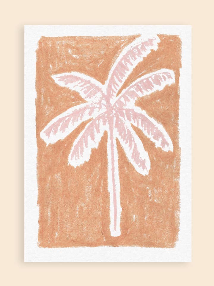 Impression artistique sur papier recyclé Palm Nine Hand Design pour la vente par Hand and Palm