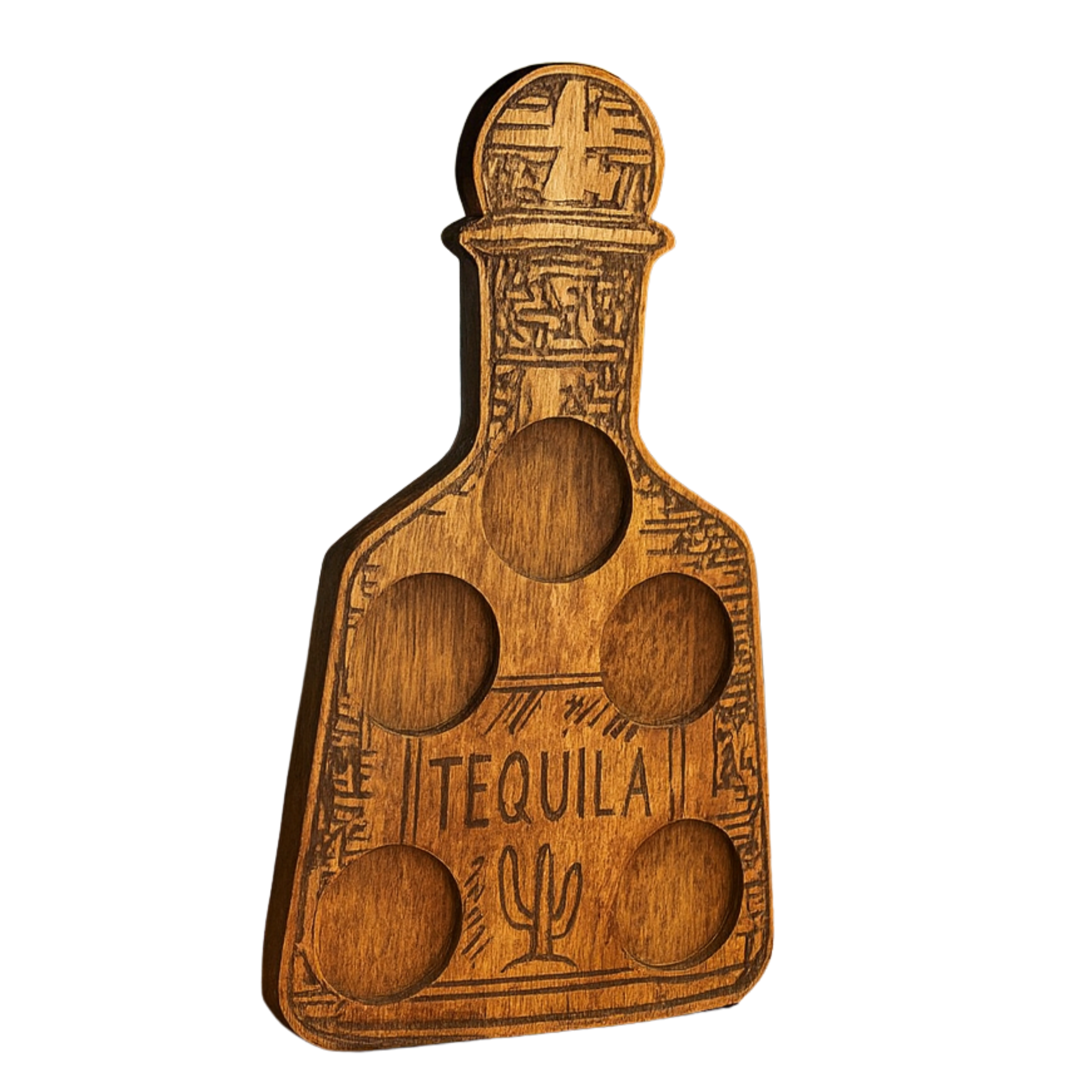 Wooden Nose Gift Shop - Wholesale Shot Glass - Tequila Shot Glass Flight Board Tequila Bottle Design1
